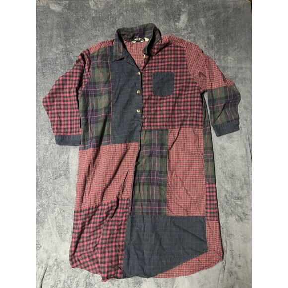 Vintage Eddie Bauer Flannel Long Night Shirt Sleep Lounge Pajamas - Women's L